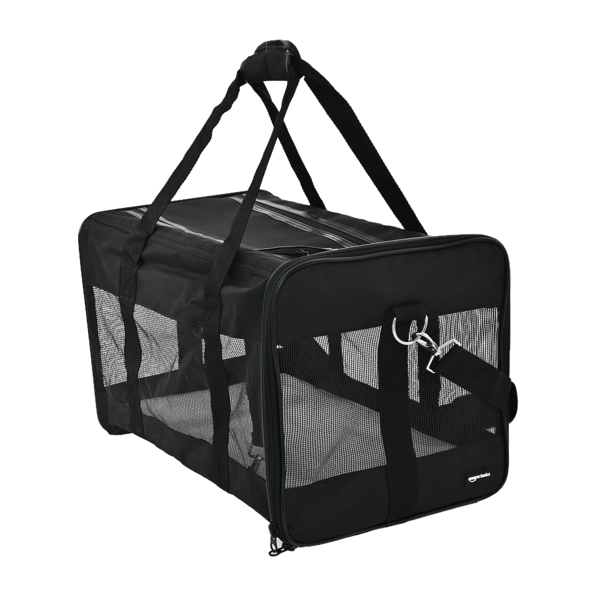 Soft-Sided Mesh Pet Travel Carrier, Large, Black