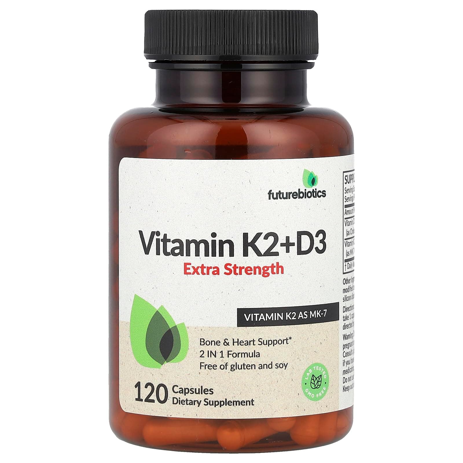 Futurebiotics Vitamin K2 + D3, Extra Strength, 120 Capsules