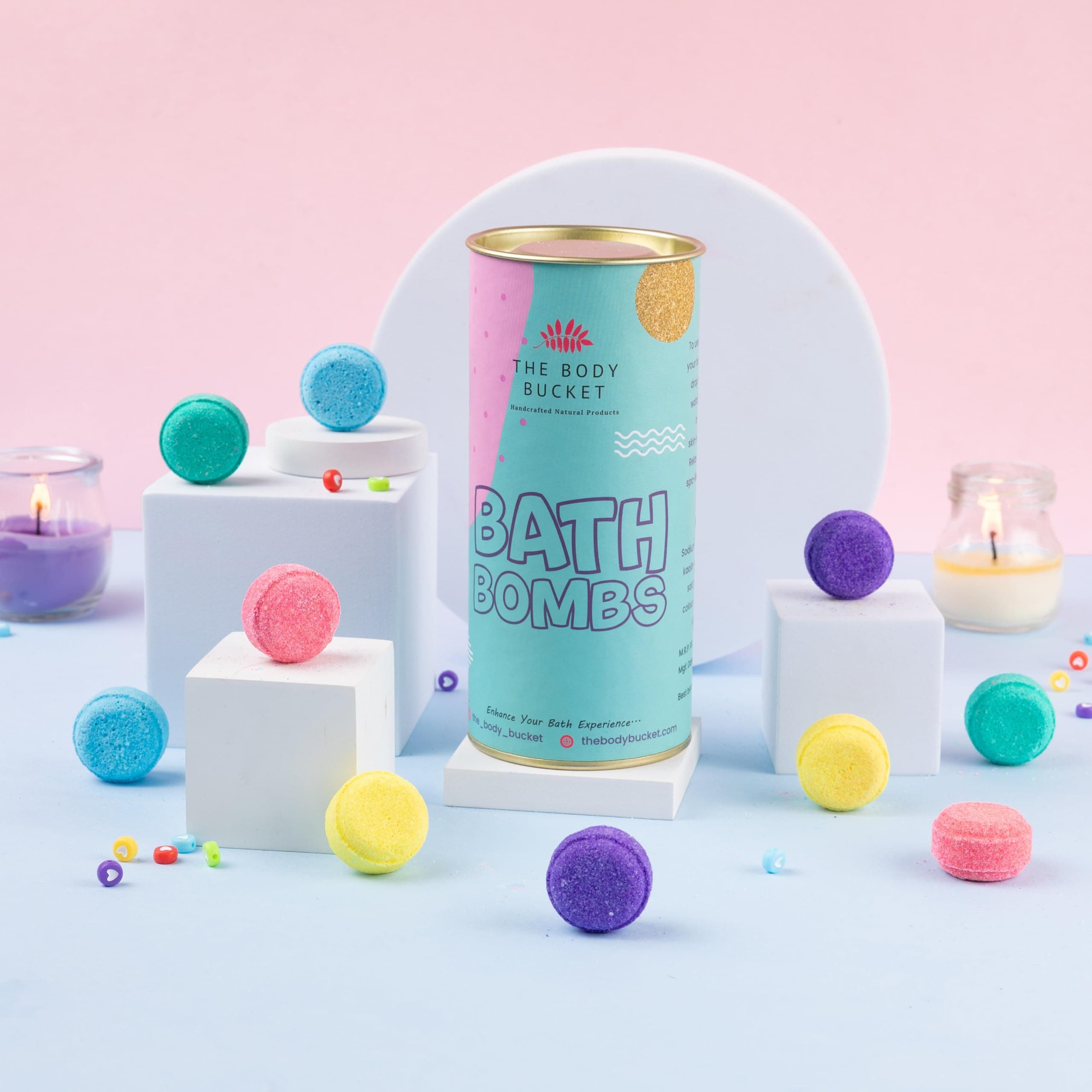 - Mini Pastel Colour Bath Bomb - 10 Grams Each (Pack of 14) | Cherry Blossom Fragrance | For Spa & Pedicure | Perfect Bath Gift Set for Kids, Men & Women.