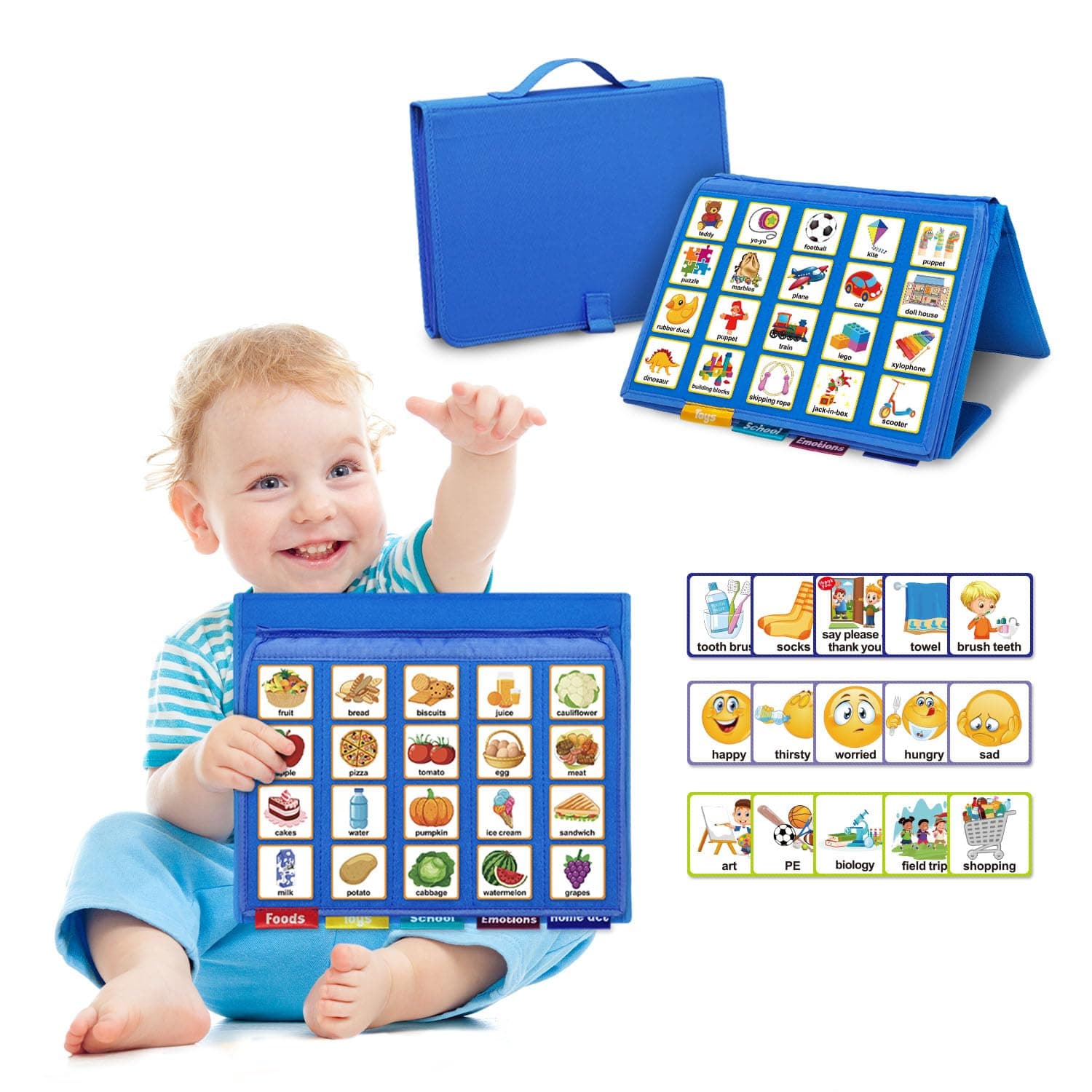 Visual Communication Book, Nonverbal Communication Board, Autism Language Vocabulary Learning Materials, Speech Articulation Therapy Cue Cards for Kids, Toddler Behavior Book for Home School