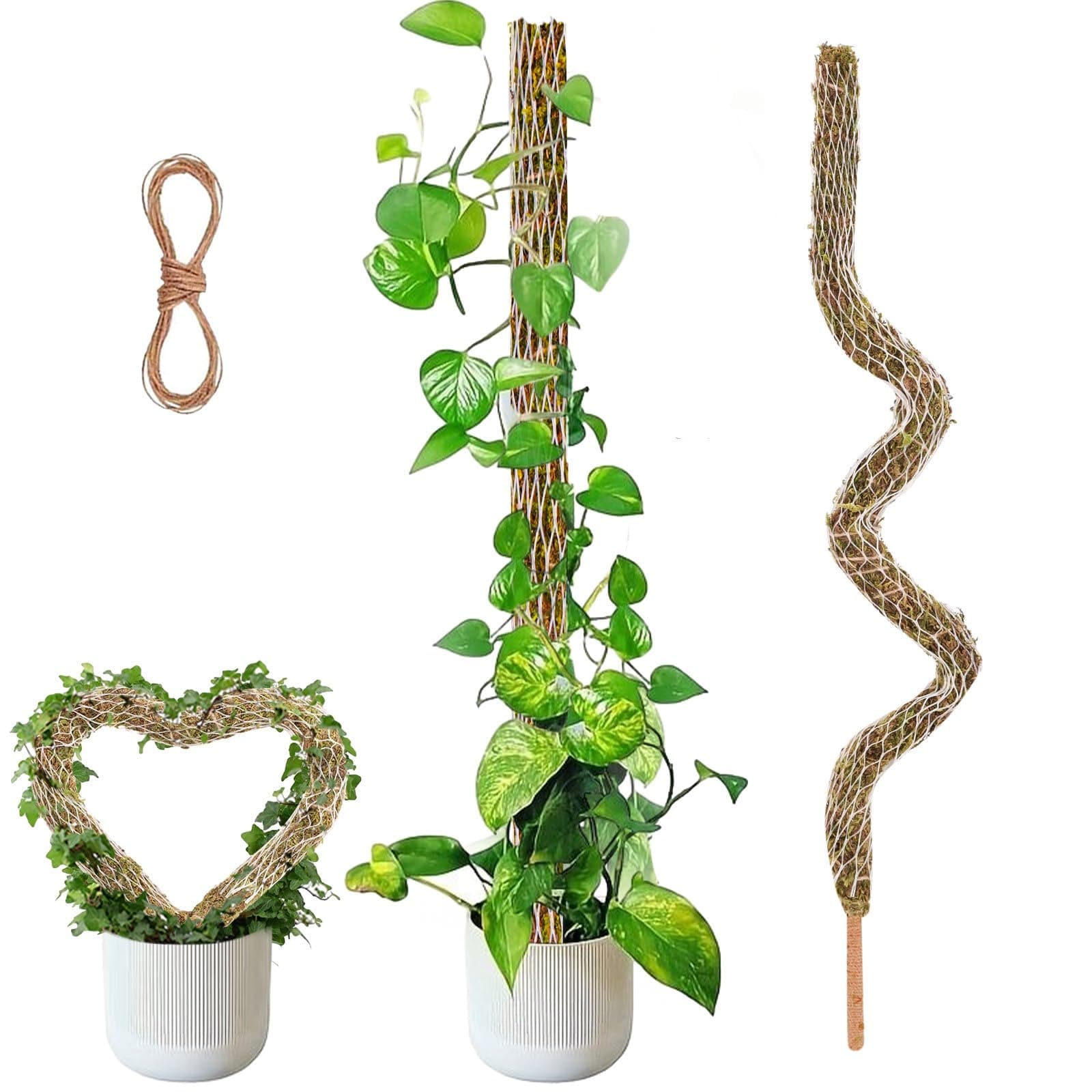 Bendable Moss Pole for Plants Indoor 1 Pack 30 Inch Natural Moss Material Good Water Retention Aluminum Core Material More Sturdy