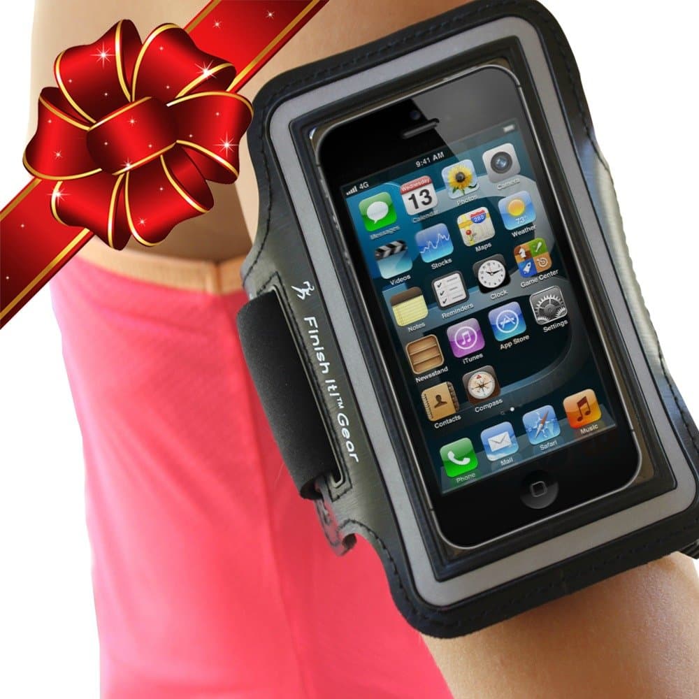 Best Fitting Running Armband for iPhone 5 /5S /5C, iPod Touch and NOW iPhone 4 / 4S – Water Resistant, Sweat Proof, Workout Armband Designed with Molded Neoprene – Fully Adjustable, Fits Like a Glove. Instant Access to Screen via Protective Clear Cover, Easy Earphone Connection.
