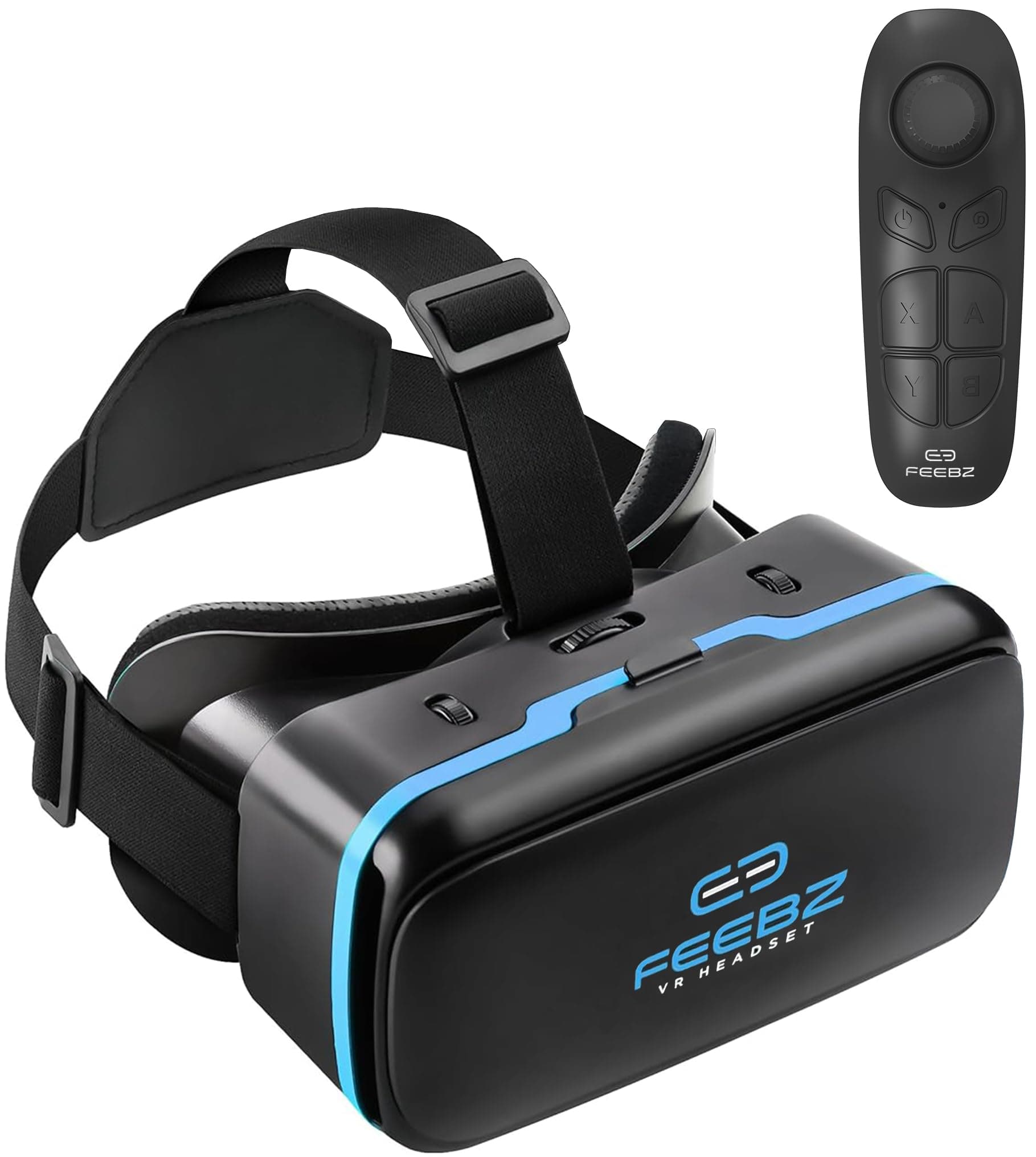 FEEBZ 3D VR Headset for Kids 2.0 + Android Remote - for iPhone & Android Phones | with 3D VR Videos & Apps Links | Virtual Reality Goggles Set for Beginners