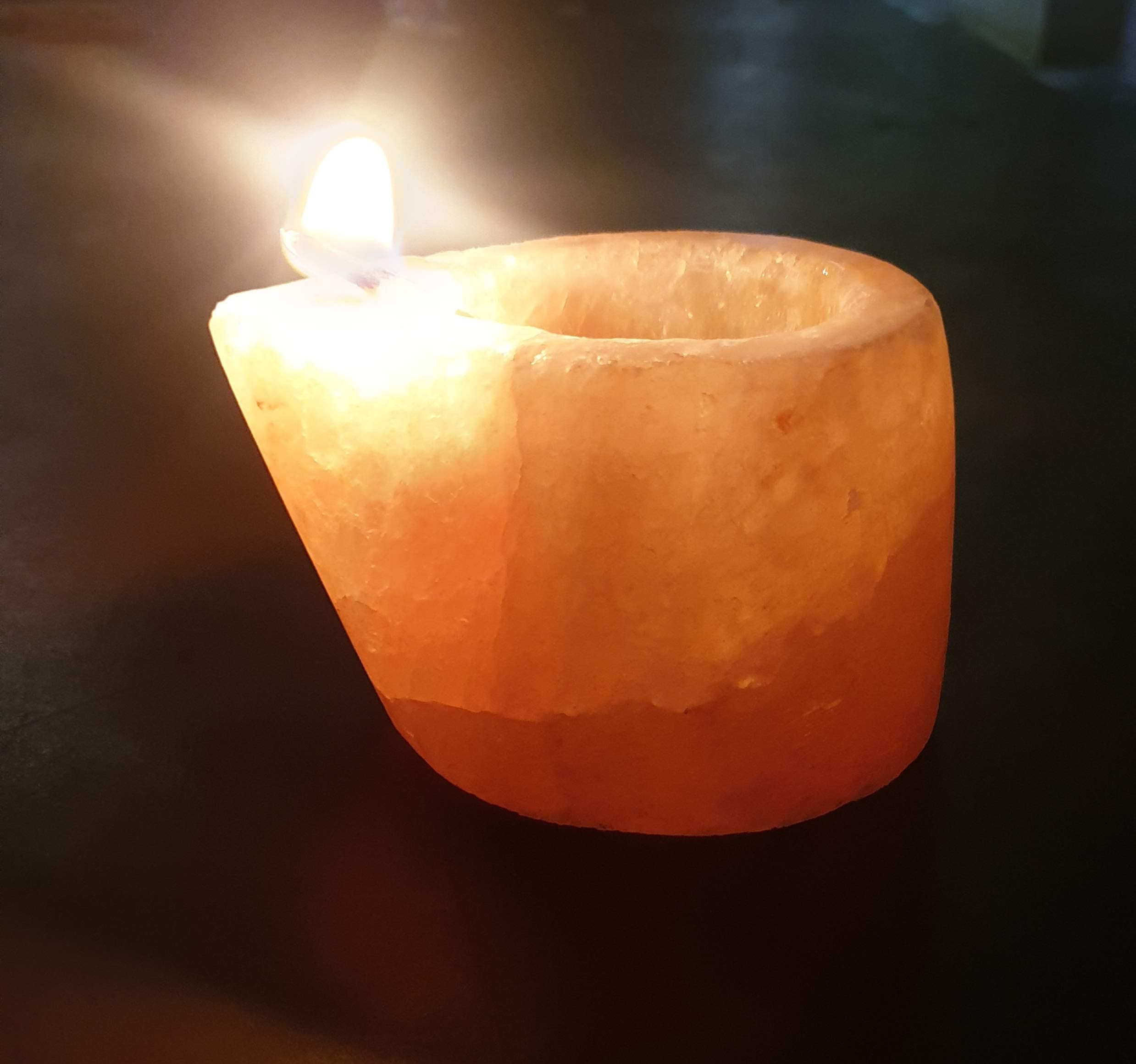 VISION CRAFTED Rock Salt Diya (orange)