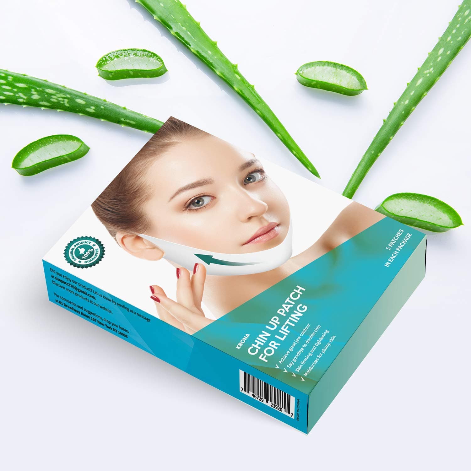 V Line Chin Up Patch, Chin Strap Double Chin Reducer- Tightening Firming Moisturizing Face Tape -Face Contour and Face Lift Mask