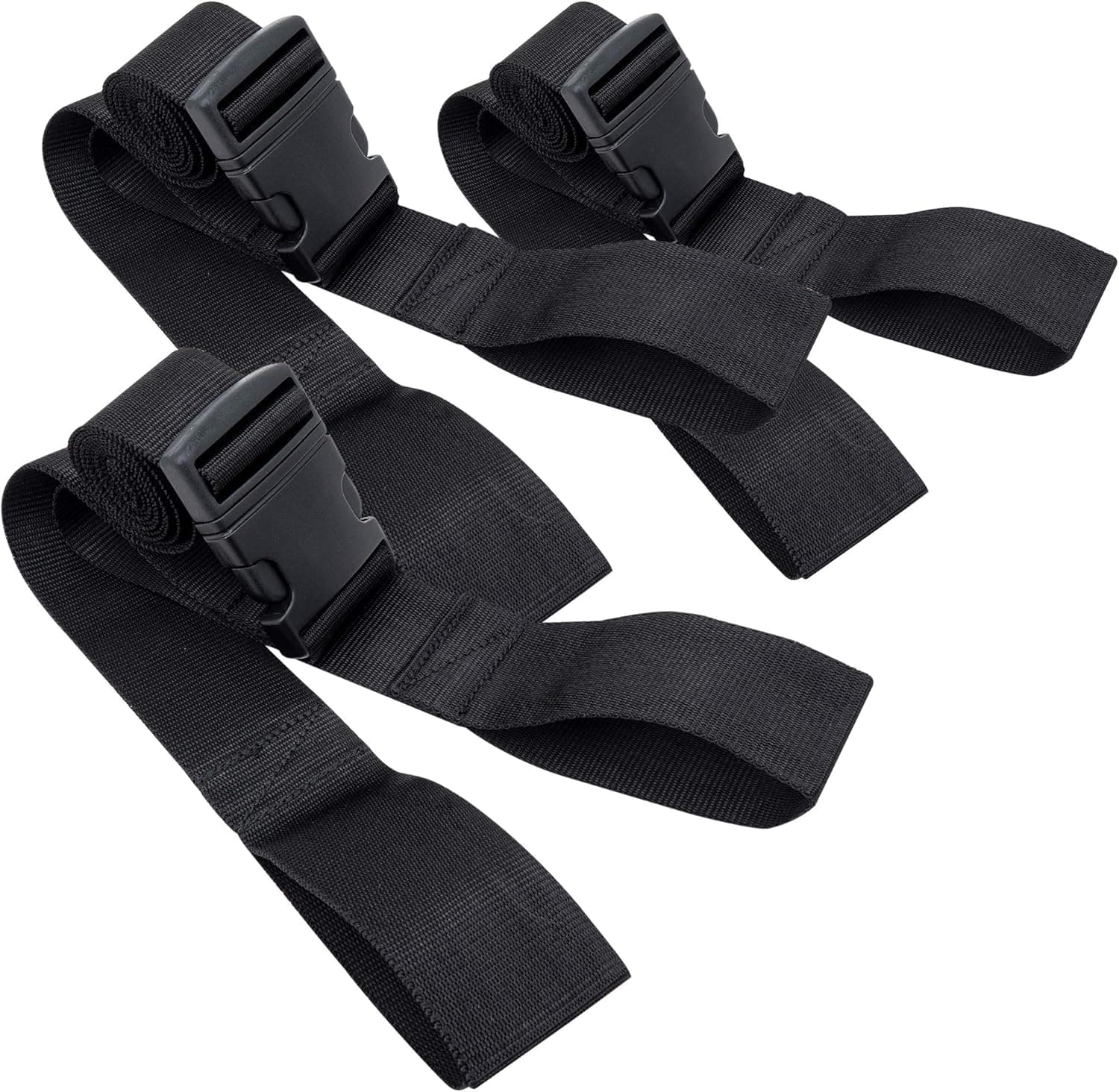 LINE2design Backboard Spine Board Straps - 5" Disposable Straps With Loop Ends - Black - Pack Of 3