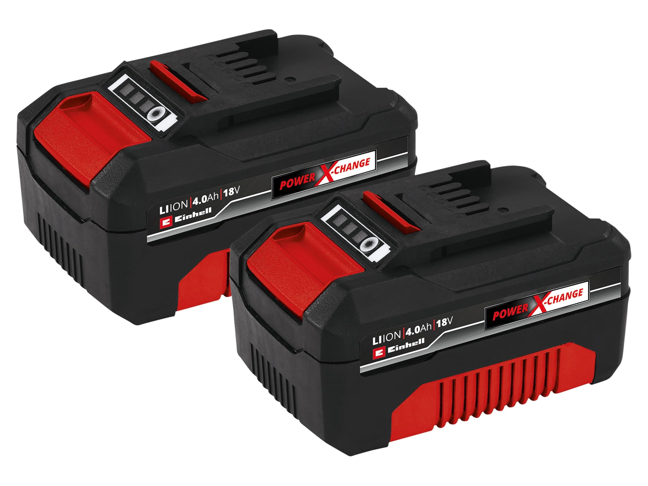 Original Einhell 4.0Ah Twinpack Power X-Change Dual Battery System (Li-Ion, 18V, 2x 4.0Ah, Suitable for all PXC devices, Proactive Battery Management, State-Friendly Charging Cycs)