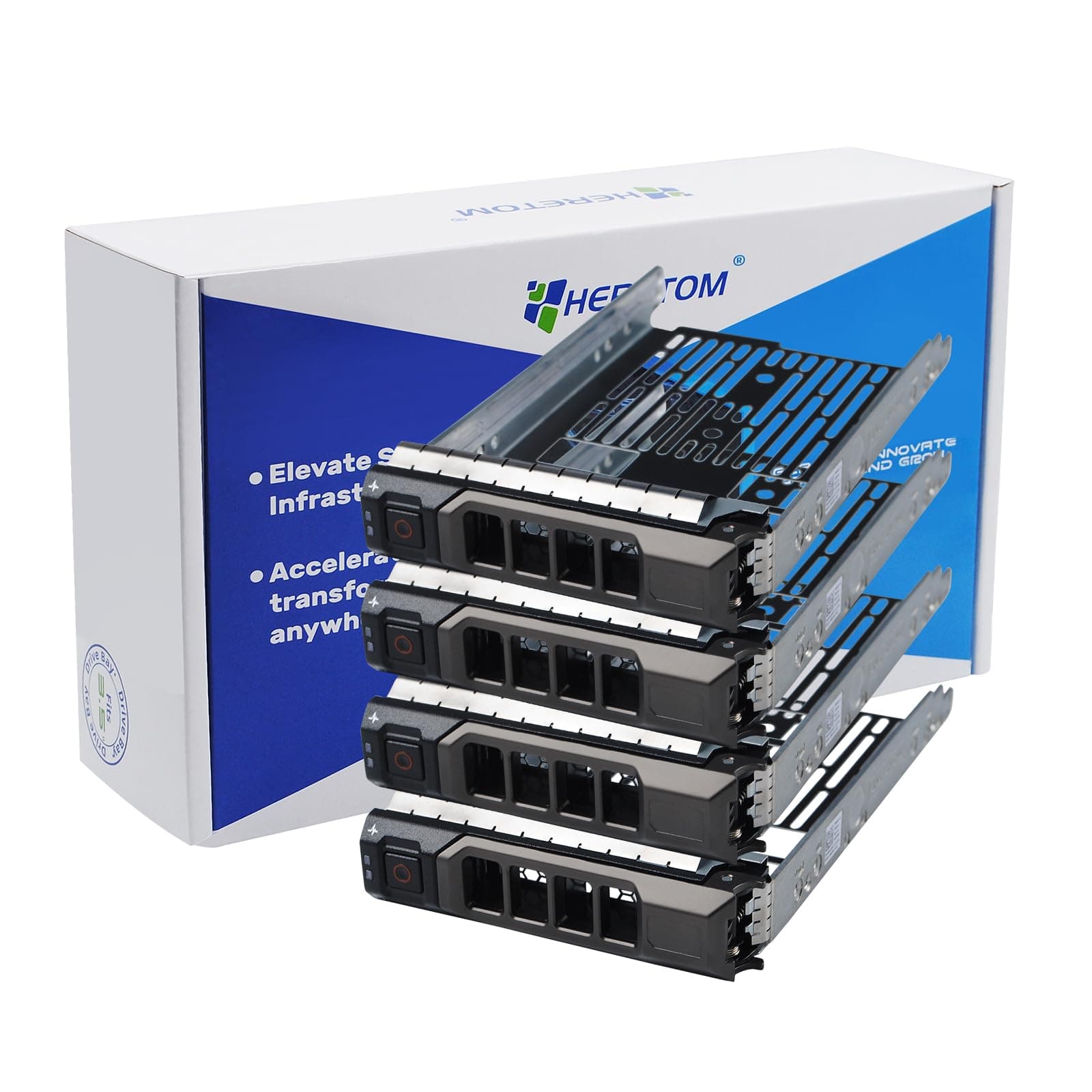 Pack-4, Hard Drive Tray Caddy for Dell Poweredge Series 11/12/13 Generation Models 3.5" SAS/SATA R320 R430, R530, R730, T430, T630, R420, R520, R720, T420, T620, R410, R510, R710, T410, T610 T710