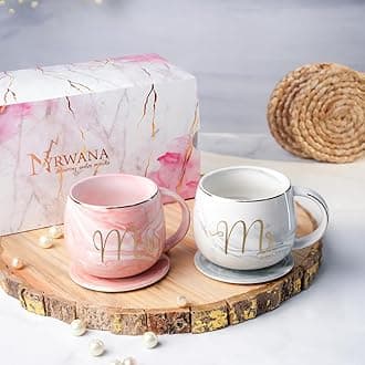 NYRWANA DELIVERING SMILES IN INIDA Coffee Mug, Mugs for Coffee, for Couple Special, Wedding Gift for Couples, Couple Gifts, Marriage Gifts for Couples, Coffee Mug with Lid and Free Coasters (330ml)