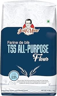 Josef Marc T55 All-Purpose Baking Flour, 4 LBS (1.8kg) - Unbleached & High Protein Flour, Type 0 Italian Flours, Bread Flours.