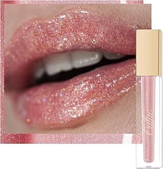 Oulac Nude Shimmer Liquid Lipstick High-Shine Glitter Lip Gloss for Women Shimmer Non-Sticky Glossy Finish Liquid Lipstick Hydrating Lip Gloss Fuller-looking Lip Makeup Vegan & Cruelty-Free C03