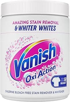 Oxi Action Whitener and Stain Remover Powder for Whites 1kg, Pack of 1 | Chlorine Bleach Free Formula | For Whiter Whites, Safe on Everyday Fabrics (Packing May Vary)