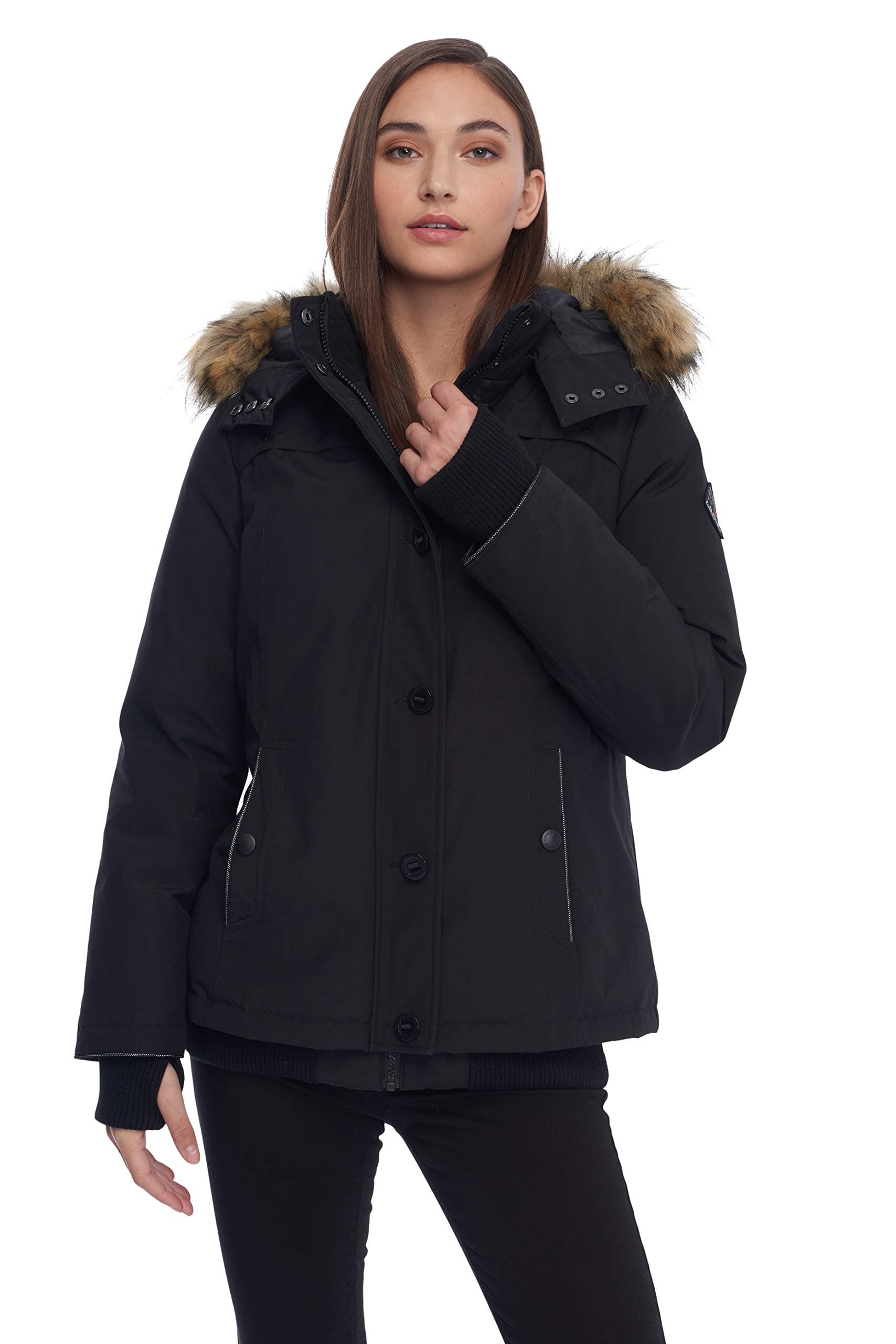ALPINE NORTH Women's Down Bomber Jacket Winter Coat