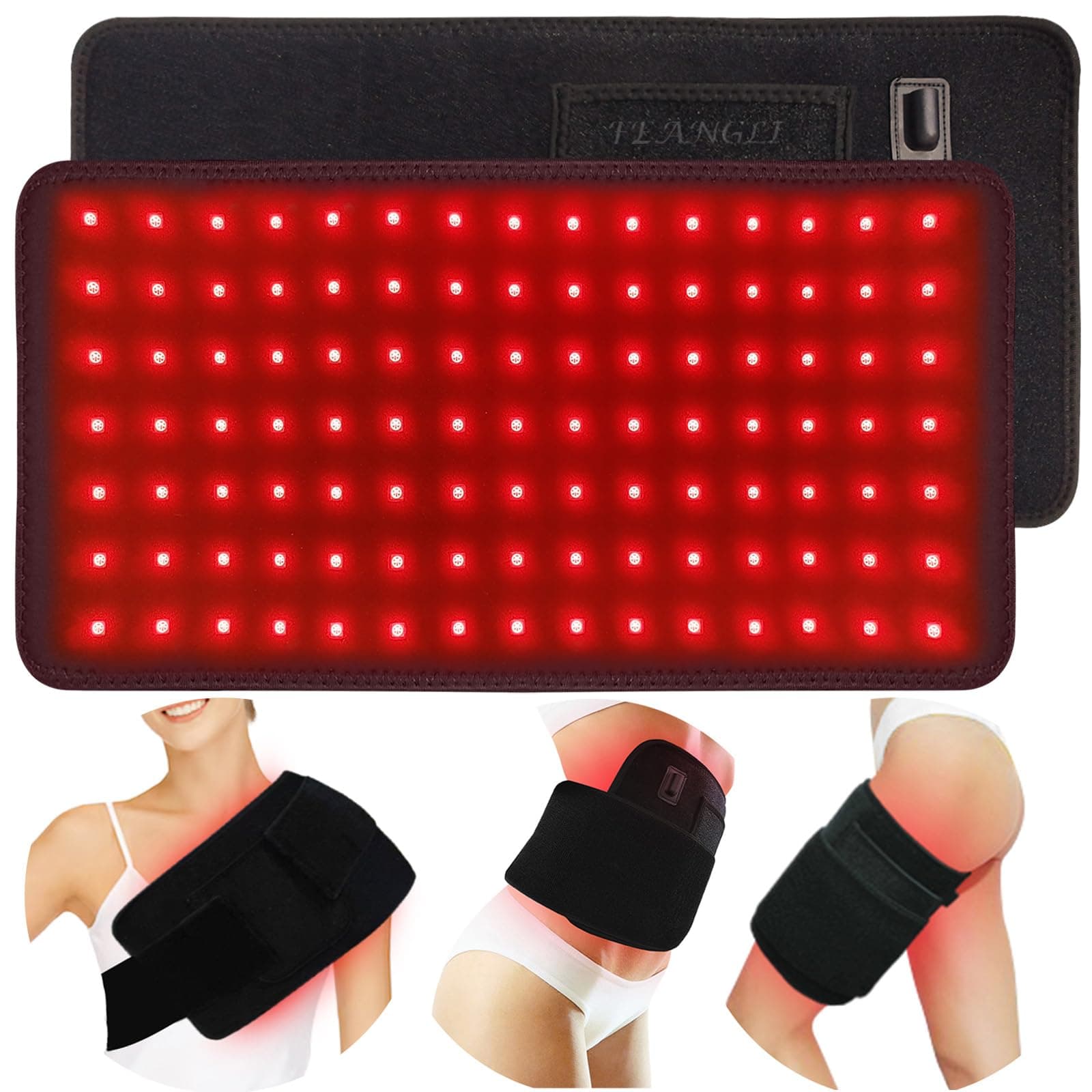 Infrared Red Light Therapy Wearable Infrared Light Wrap with Timer 3-in-1 Chips 660nm&850nm for Body Pain Relief, Decrease Inflammation, Recovery