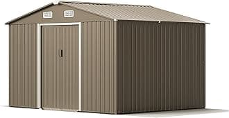 Gotland 10FT x 8FT Metal Storage Shed for Outdoor with Design of Lockable Slide Doors and Air Vent, Tiny House Utility and Tool Storage for Garden, Backyard, Patio Lawn