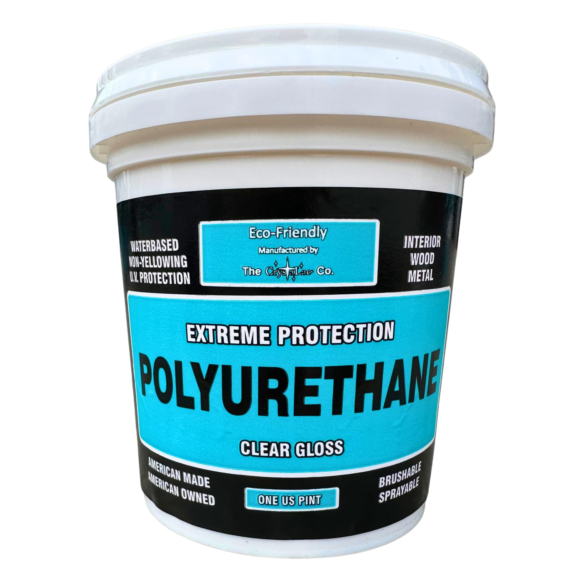 Extreme Protection Water Based Polyurethane (Clear Gloss, 16oz Pint): Self Leveling, Non Yellowing, Brush or Spray, UV Protection, Low Odor, Water Clean Up, Durable & Scratch Resistant.