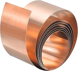 uxcell Copper Sheet Roll, Metal Foil Plate 1000mm x 30mm x 0.4mm