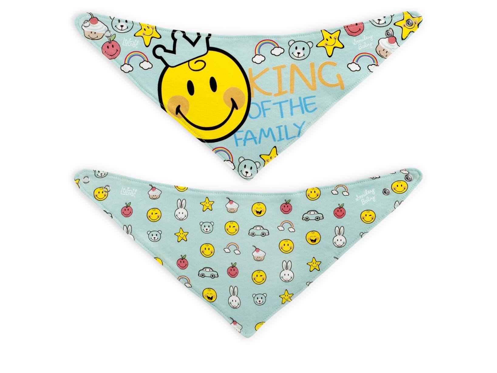 Lulabi Smiley Boy Set 2 Bibs, Cotton