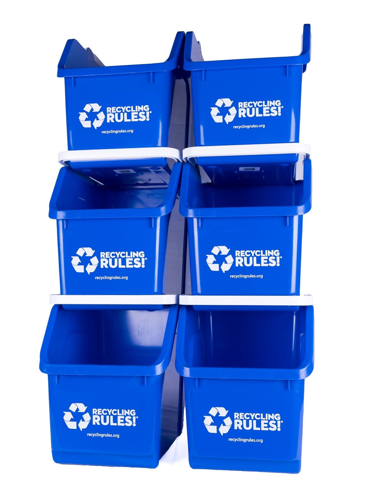 Blue Stackable Recycling Bin Container with Handle 6 Gallon - Bins by Recycling Rules!