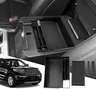 SXCY for 2023 2024 2025 2026 Ford Explorer Center Console Organizer for Ford Explorer 2020-2026 Accessories for 2023-2026 FordExplorer Console Organizer 2025 2026 Explorer Accessories(Black)