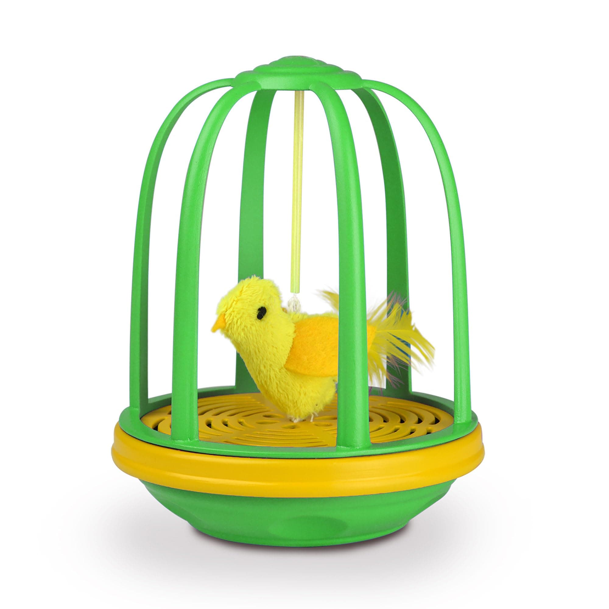 - Caged Canary Electronic Action Bouncing Bird Cat Toy with Real Bird Sound, Pack of 1