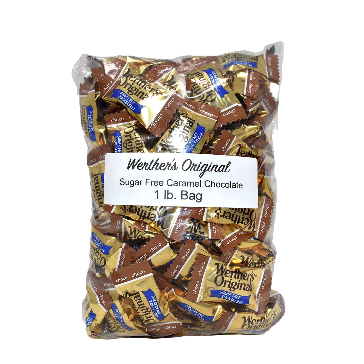 Bulk Werthers Original Hard Candy | Bulk Candy Individually wrapped | Werthers Caramel Candy | 1 lb Individual Flavor Bag | Ships in an Aromatik™ Resealable Pouch (Sugar Free Caramel Chocolate)