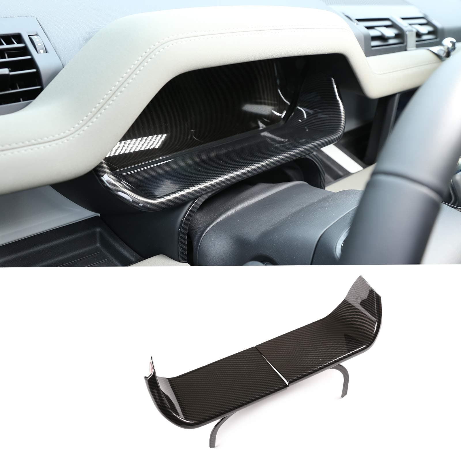 ABS Car Interior Dashboard Display Decorative Frame Cover Trim for Land Rover Defender 110 2020 Car Accessories (Carbon Fiber Style)