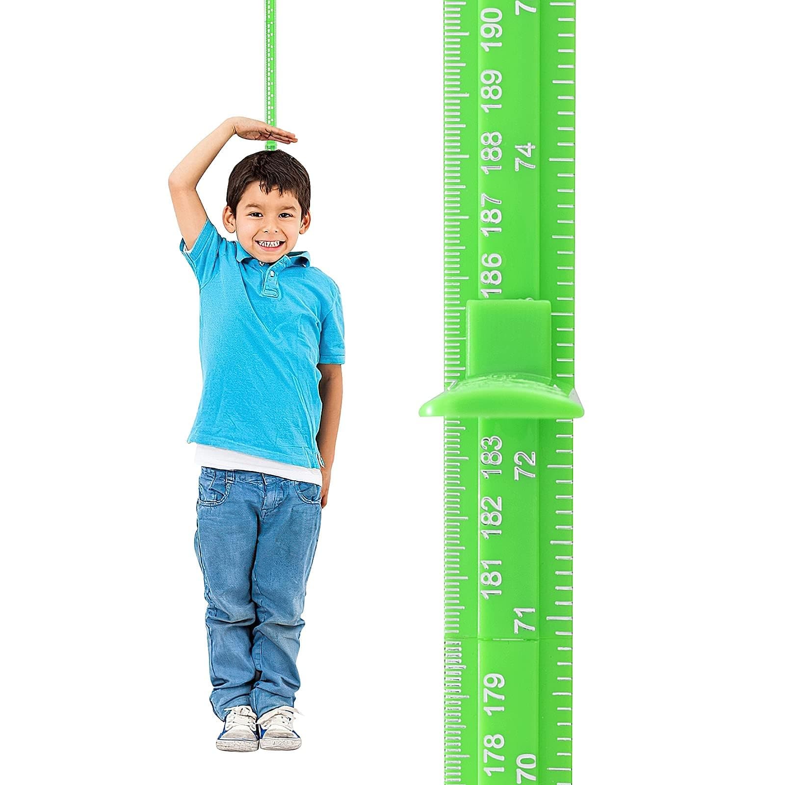 Growth Chart, Children Height Ruler Wall Decor, 3D Removable Growth Height Chart, Splicing Height Ruler Measurement for Kids and Nursery 79 inch (Green)