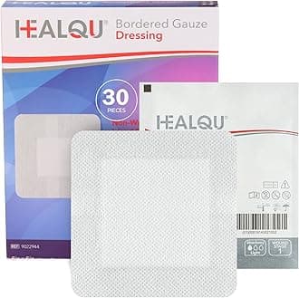 HEALQU Bordered Gauze Island Dressing - 30 Count, 6" x 6" Sterile Individually Wrapped Gauze Pads with Water-Resistant, Non-Woven Backing - Soft and Breathable Wound Dressing for First Aid and Medical