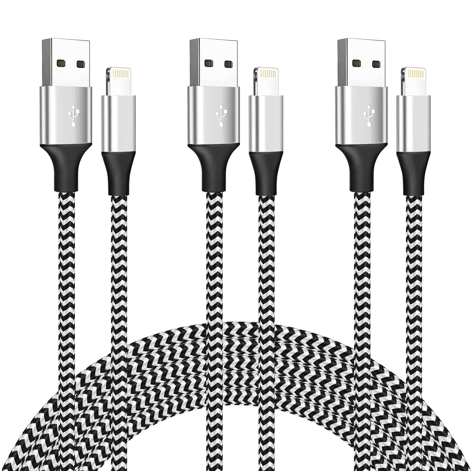 iPhone Charger [Apple MFi Certified] 3Pack 6FT,Lightning Cable Nylon Braided USB Charging Cable High Speed Transfer Cord Compatible with iPhone 14 13 12 11 Pro Max XR XS X 8 7 6 Plus SE/iPad/iPod