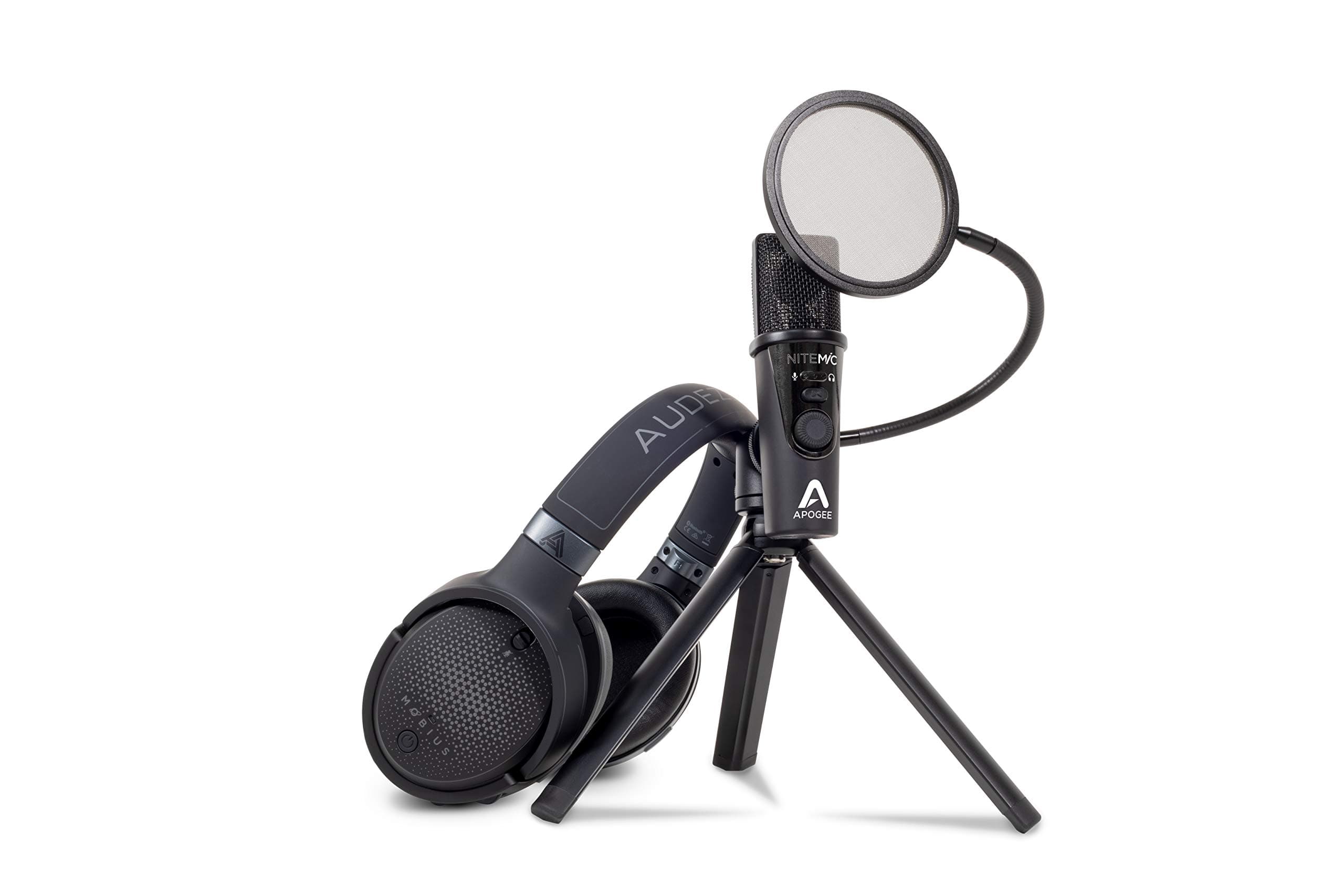 Mobius and Apogee Ultimate Streaming Bundle | Audeze Headphones with Latest Apogee Mic | USB | Black