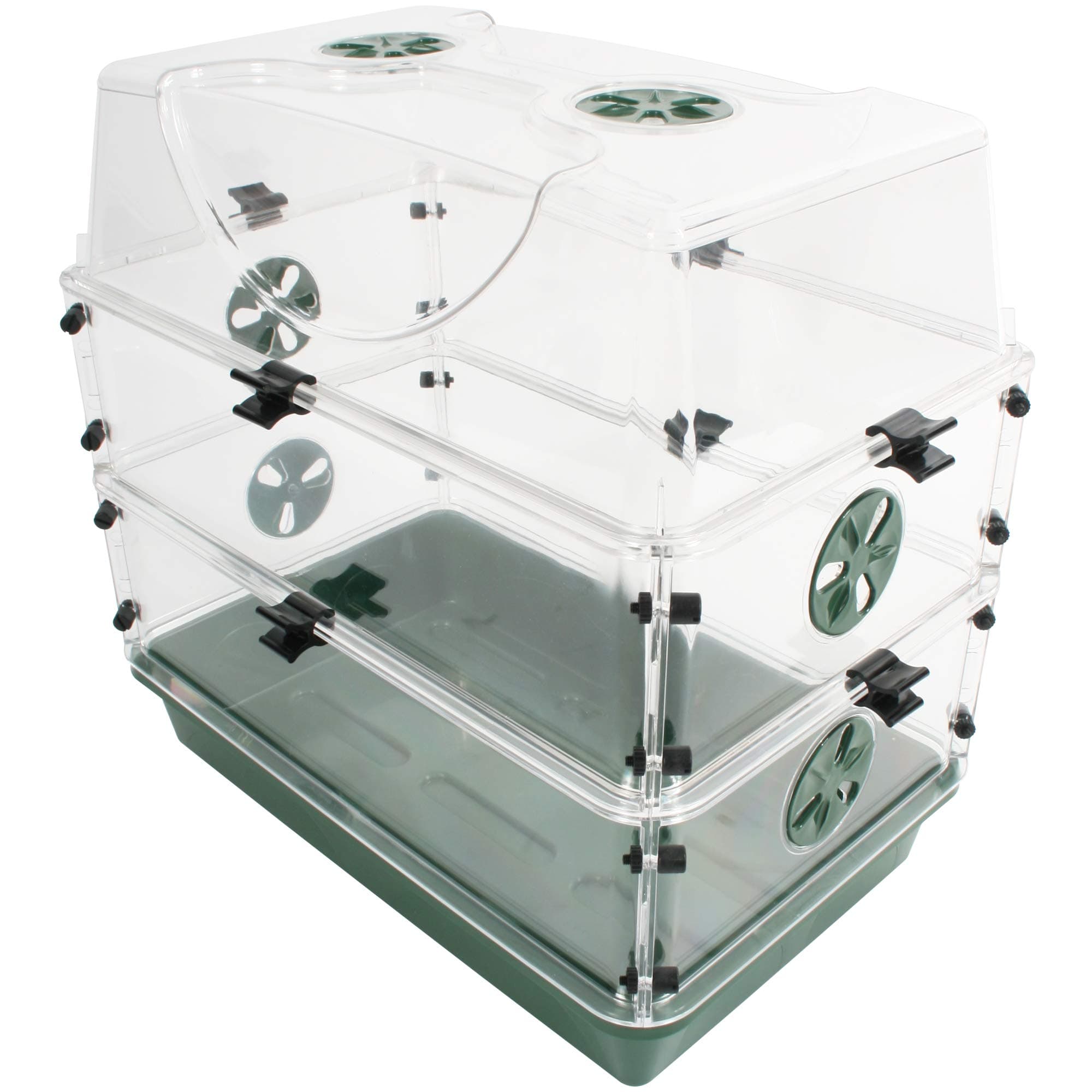 Medium Domed Propagator with Vented Side Height Extensions and Clip Set