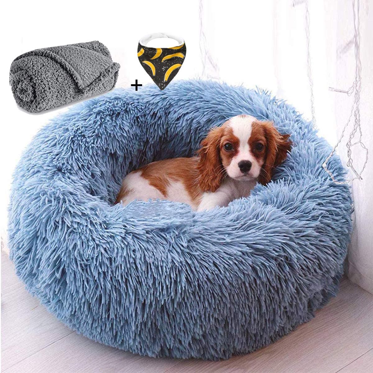 Ailotrd Dog Beds Extra Soft Washable Comfortable Pet Bed Sofa,Waterproof Round Plush Donut Cats Nest Bed Cushions