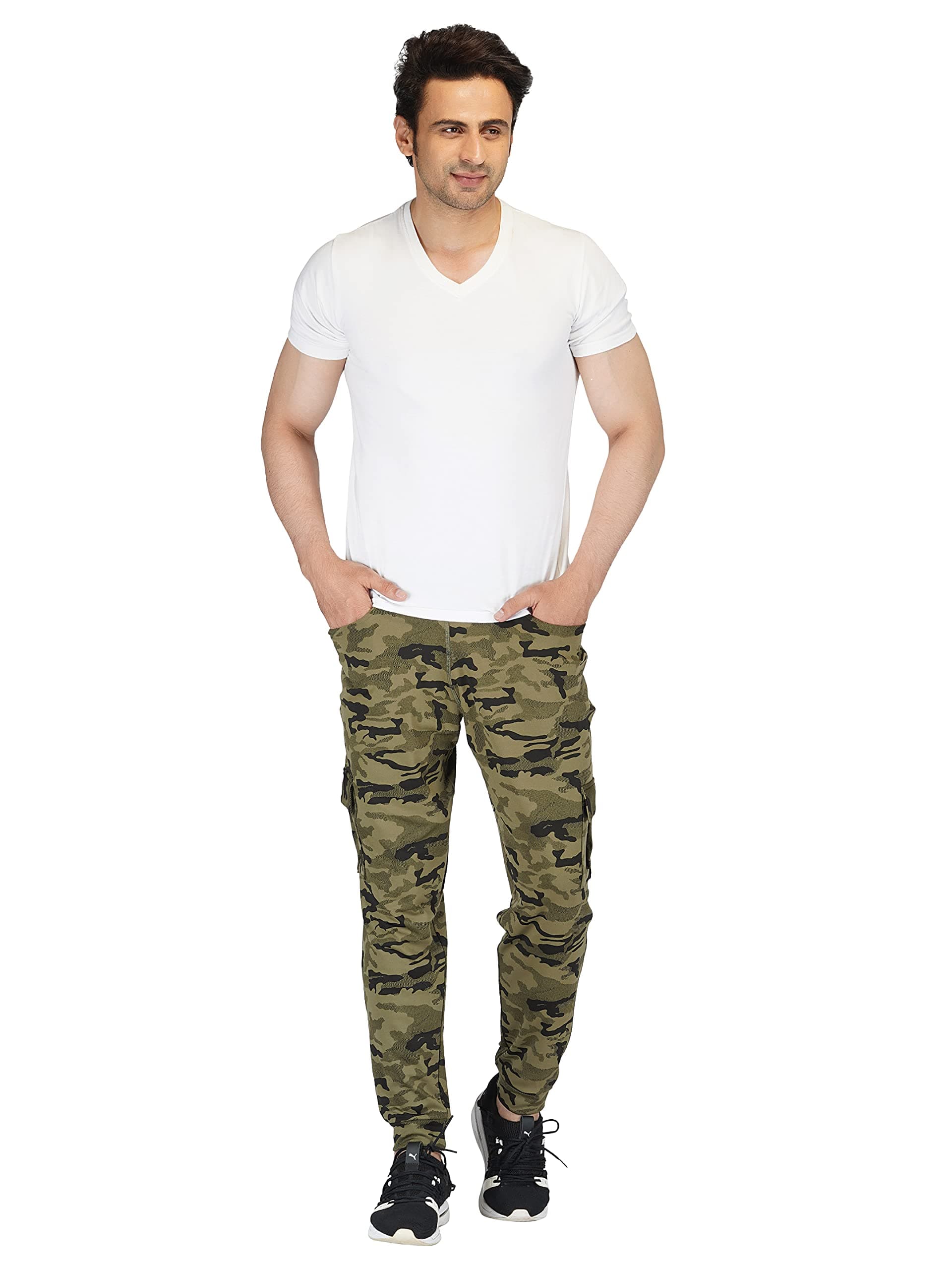 Imperative Camouflage Stretchable Jogger with Cargo Pockets (Green Camo)