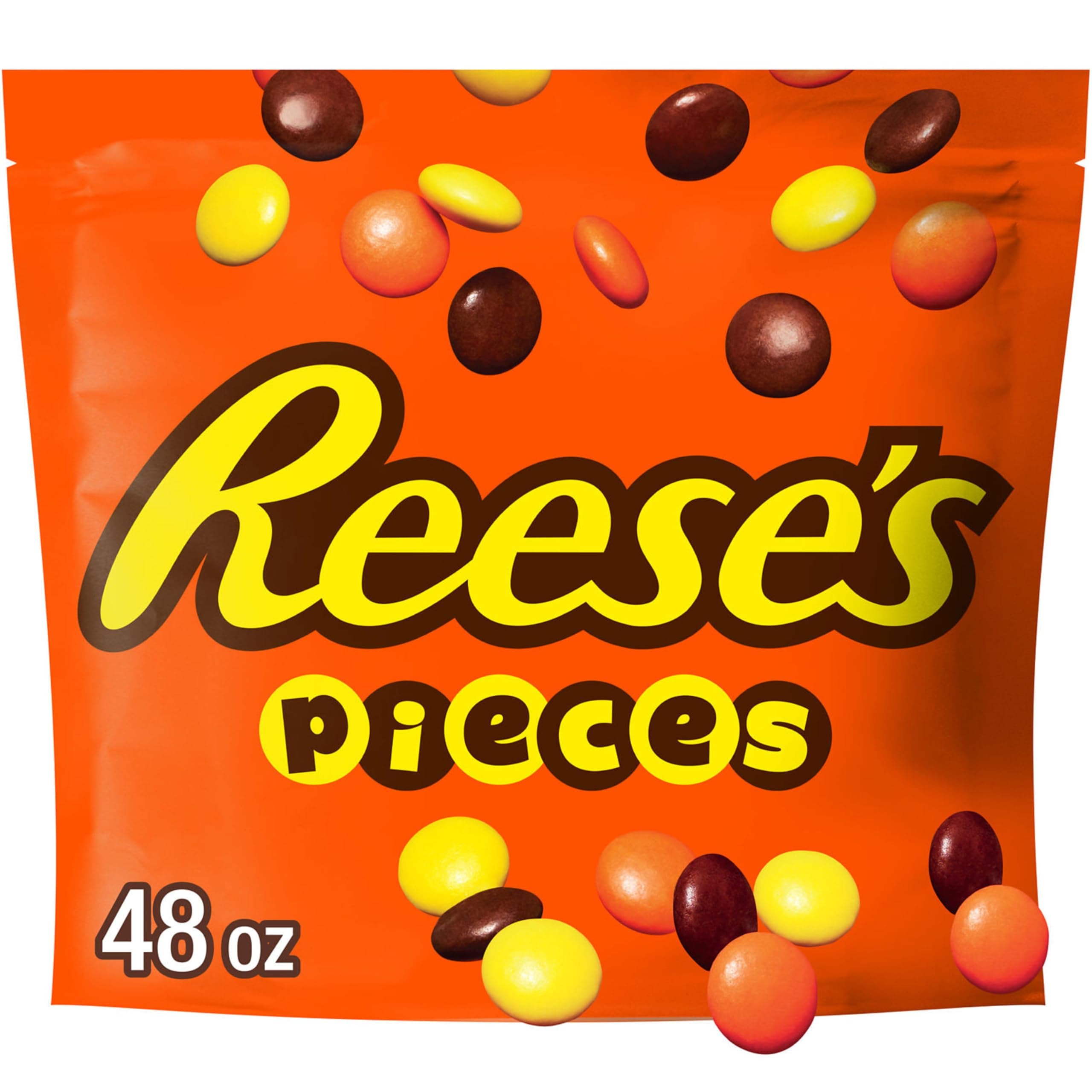 Reese's Pieces, Peanut Butter Candy in a Hard Coated Shell, 48-Ounce Pouch by Reese's
