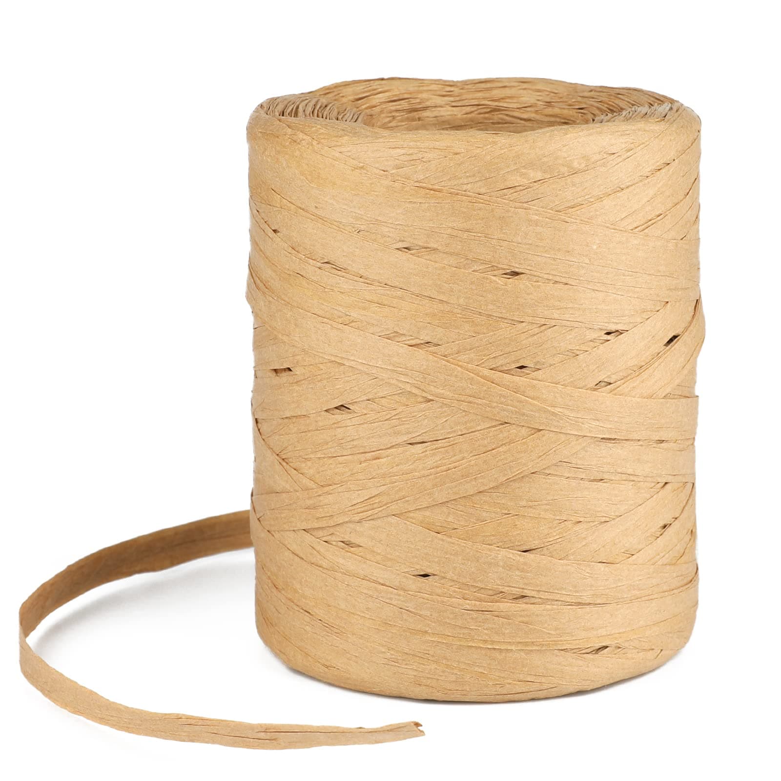 G2PLUS 200M Raffia Paper Ribbon, Natural Paper Packaging String Twine for Gift Box Wrapping