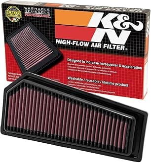 K&N Engine Air Filter: Increase Power & Acceleration, Washable, Premium, Replacement Car Air Filter: Compatible with 2009-2015 Mercedes L4 (SLK200, SLK250, C180, C250, E200, E250), 33-2965