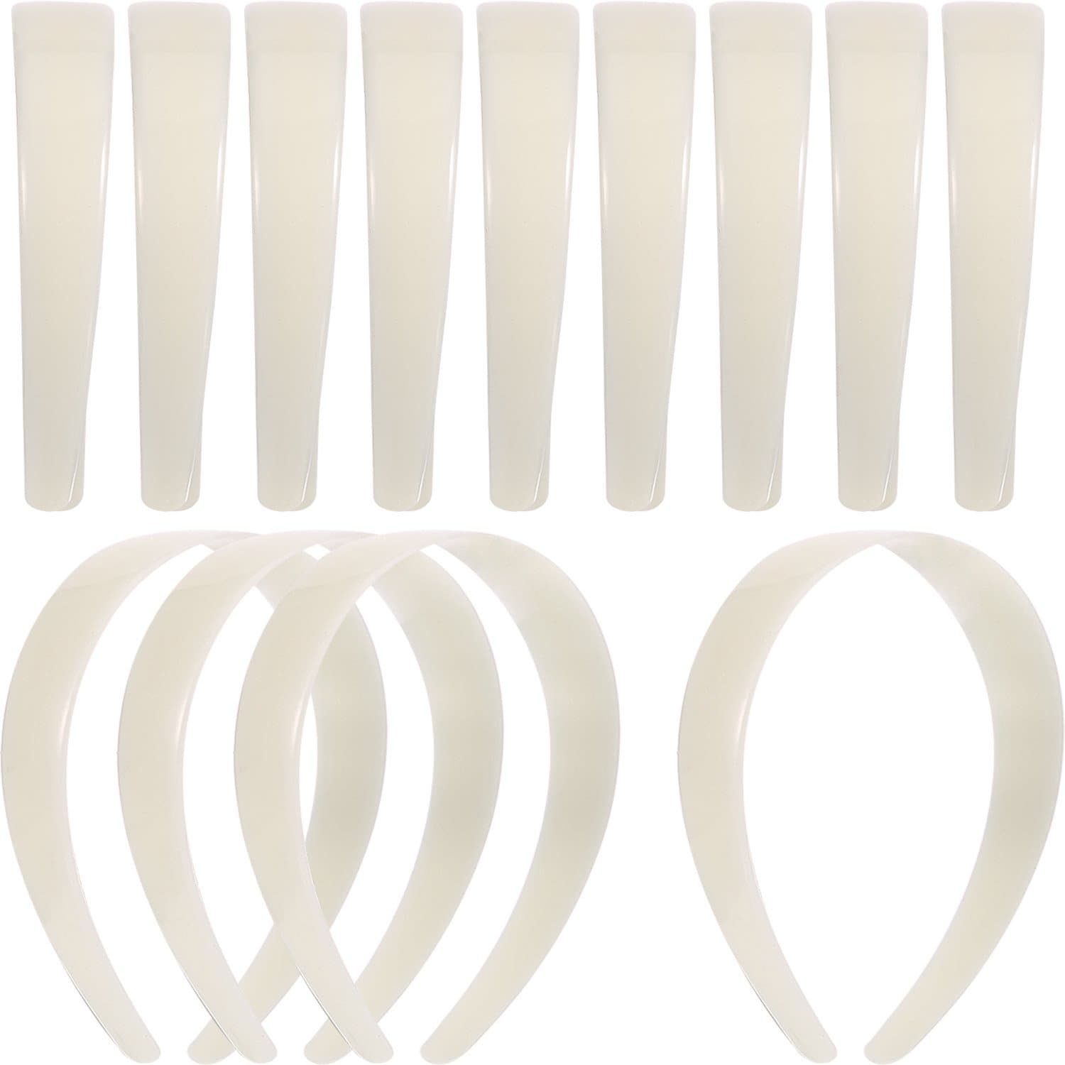 White Craft Plastic Headbands 1 Inch Plain No Teeth DIY Hair Bands Plain Headbands (20 Pieces)