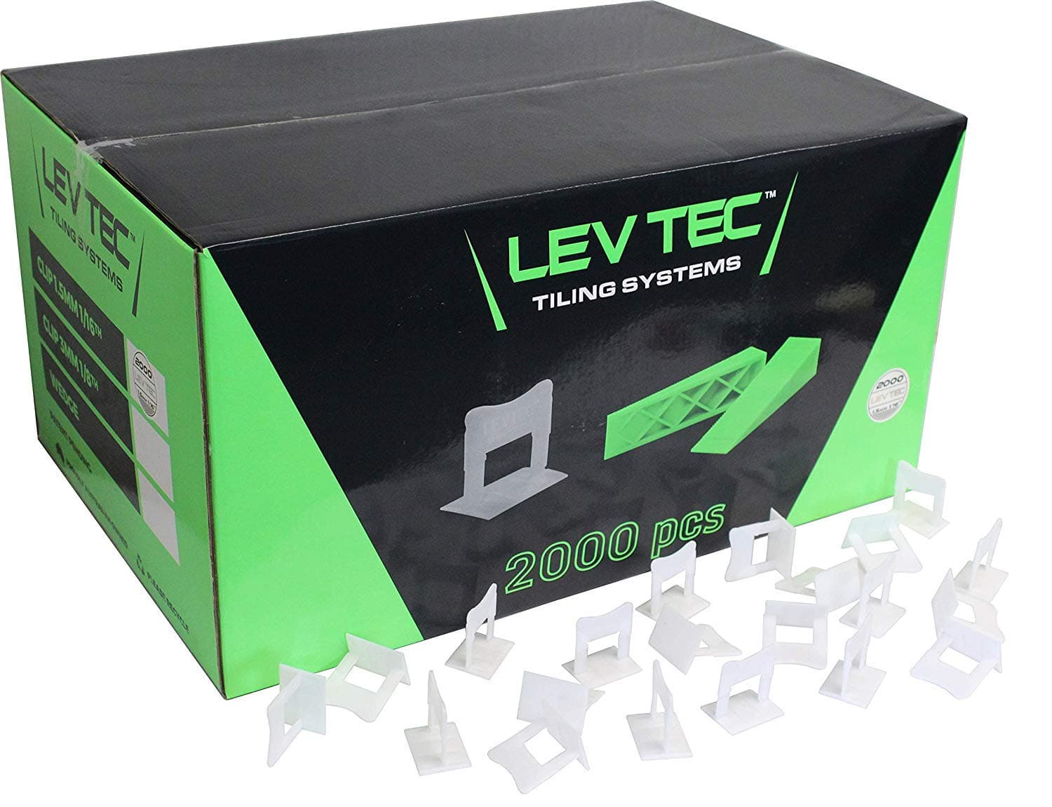 LEVTEC Bulk Package 1/16" Tile Leveling System Clips (2000pc)