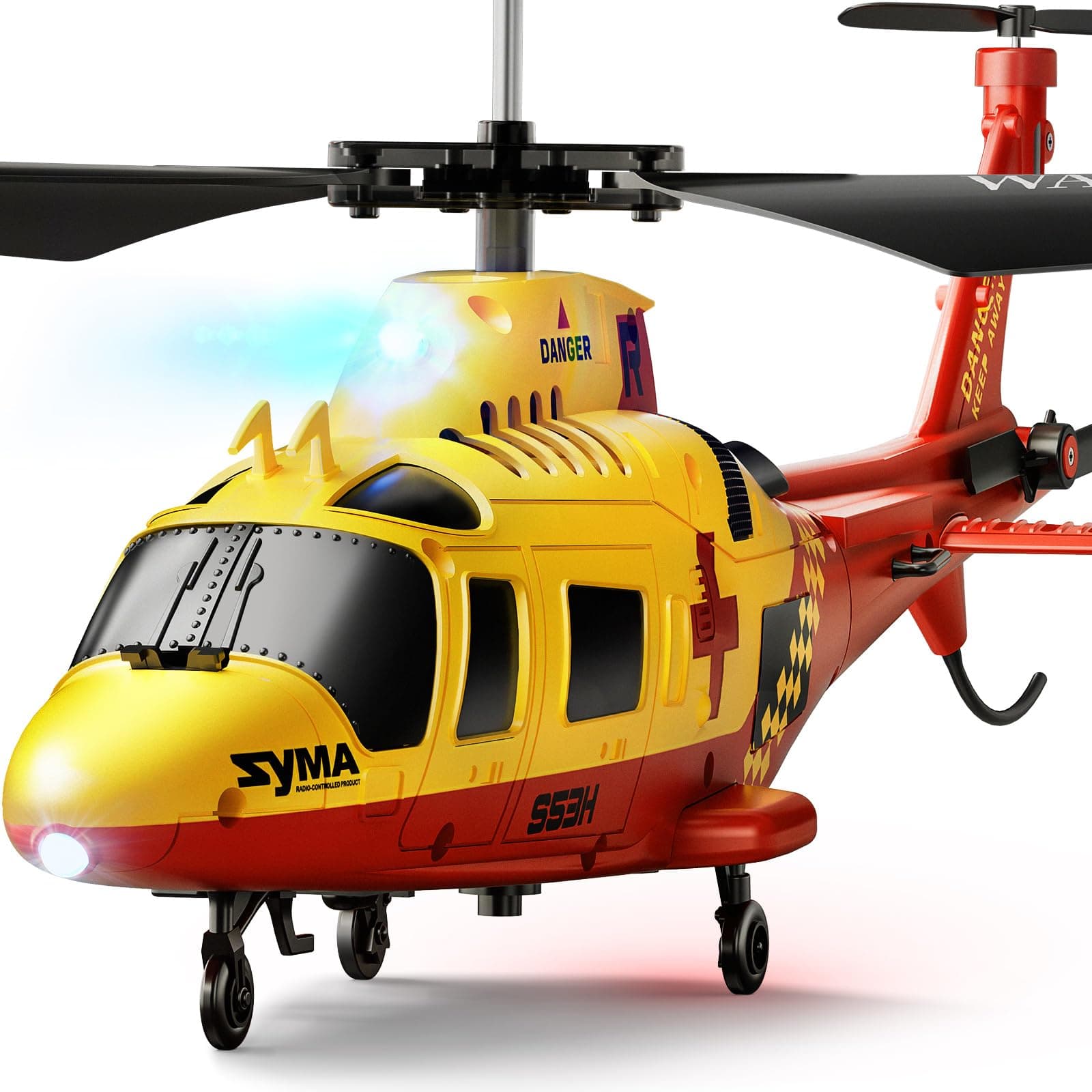 S53H Remote Control Helicopter with Simulation Rescue Design, One Key Take-Off, Altitude Hold, Low Battery Alert, for Boys and Enthusiast, 8.66x2.36x3.7 in