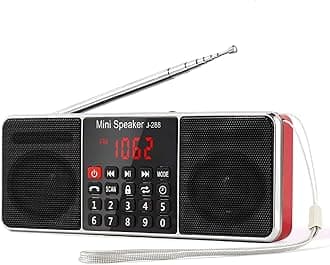 PRUNUS J-288 Portable Radio AM FM Radio with Bluetooth Speaker, Sleep Timer, ...