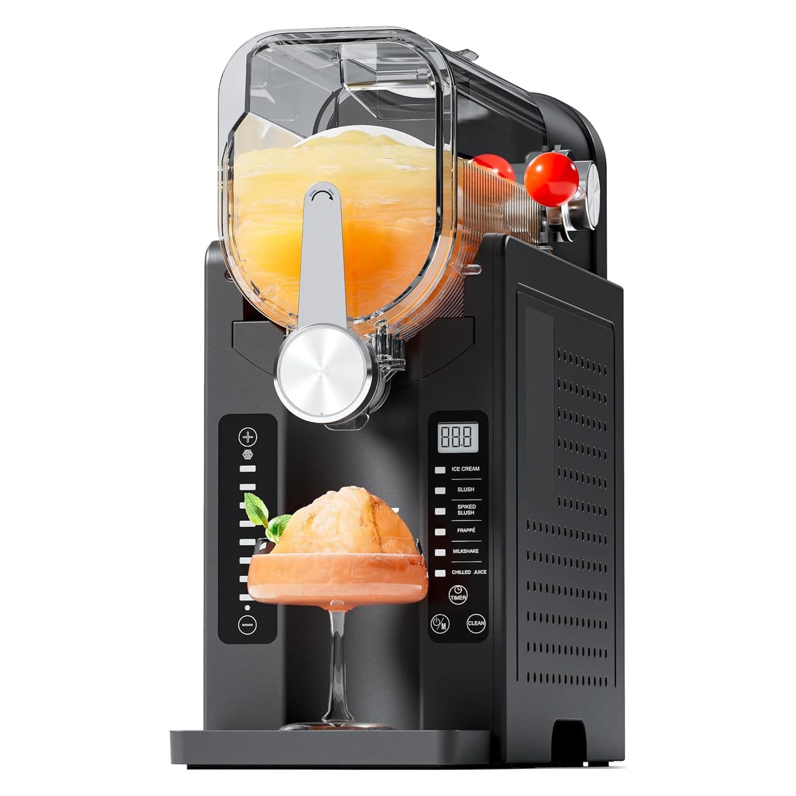 Slushie Machine: No Ice Needed All-in-One Slushy Maker for Home, Real-Time Temp Display, Auto-Clean, 6 Preset | Fro-zen Margaritas, Frappés, Ice Cream, Smoothies, Milkshakes,Summer Parties