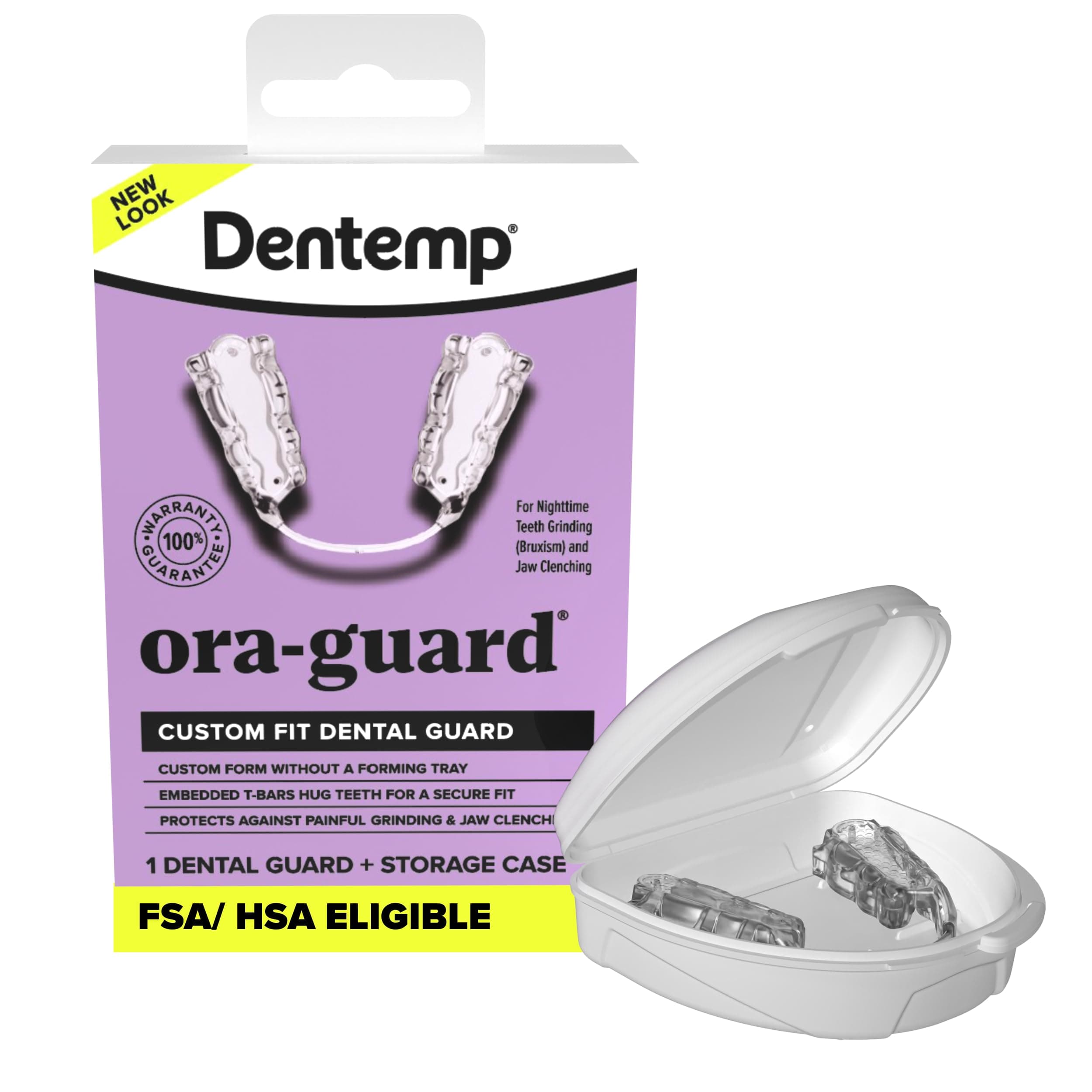 Dentemp Ora-Guard Custom Fit Dental Guard - Bruxism Night Guard for Teeth Grinding - Mouth Guard for Clenching Teeth at Night - Comfortable Sleeping - Relieve Soreness in Jaw (Packaging May Vary)