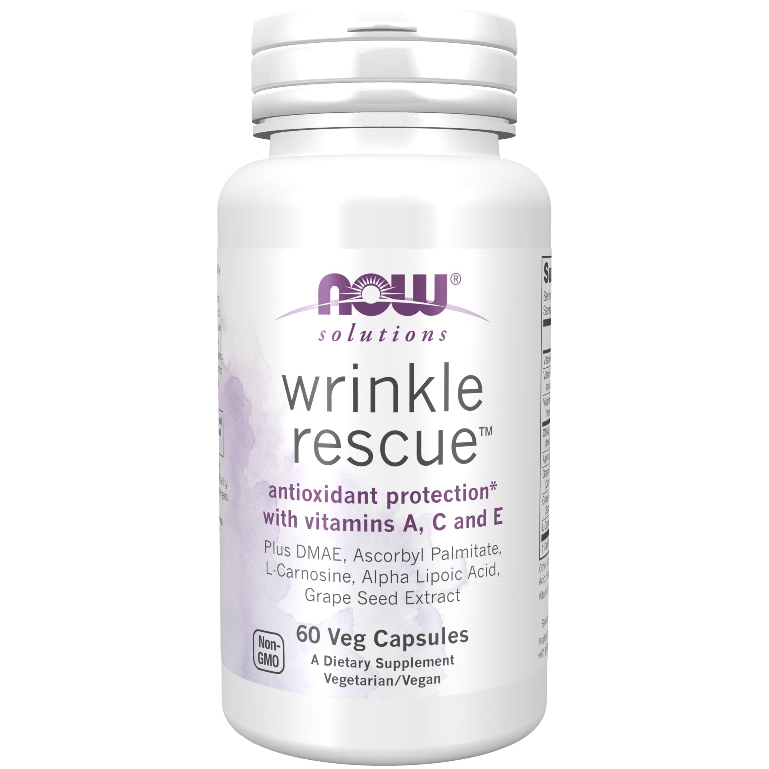 NOW Solutions, Wrinkle Rescue™ Capsules, Targeted Blend with Vitamins A, C and E, 60 Capsules