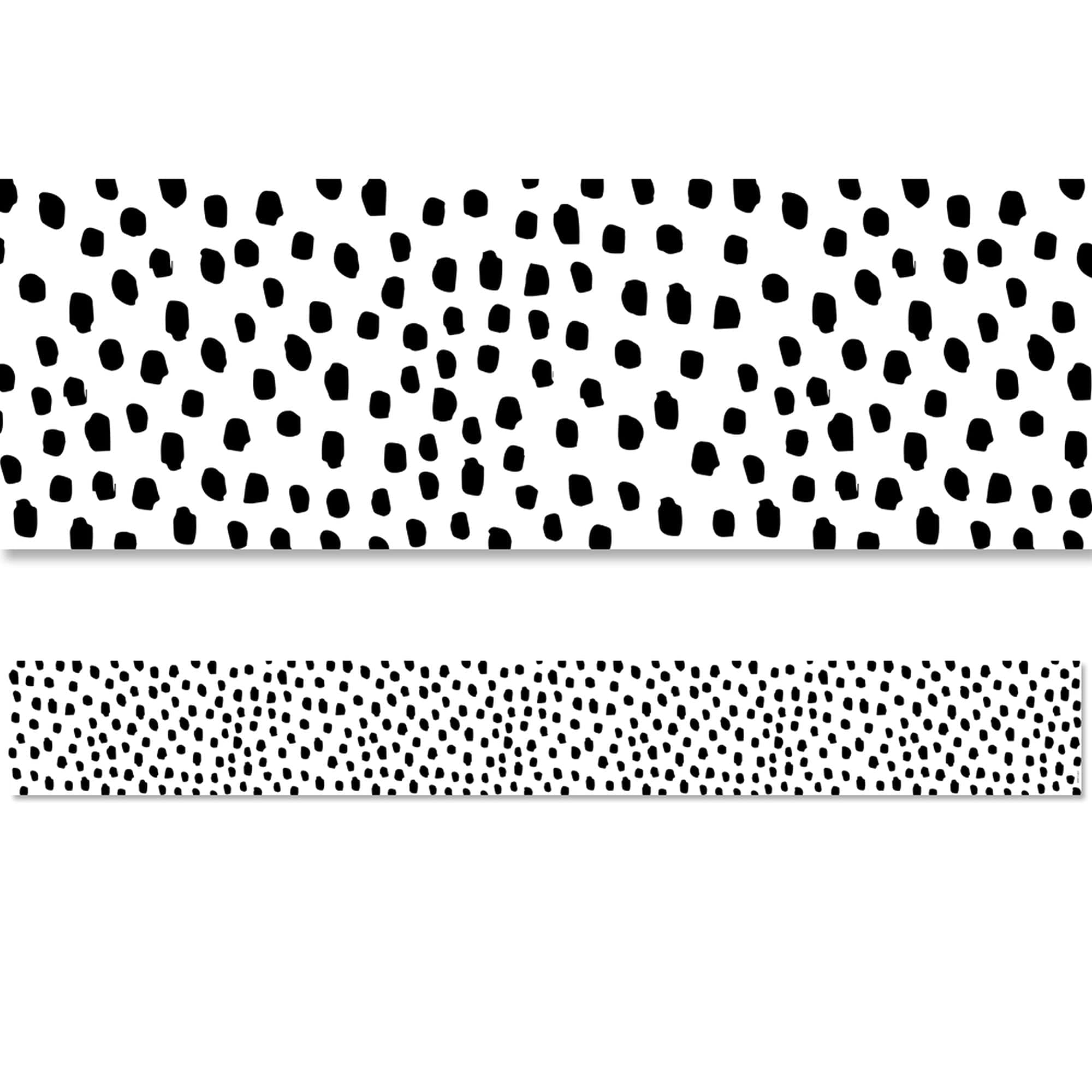 Black Messy Dots Border (Core Decor, EZ Border) Classroom Decor, Black, White (CTP10451)