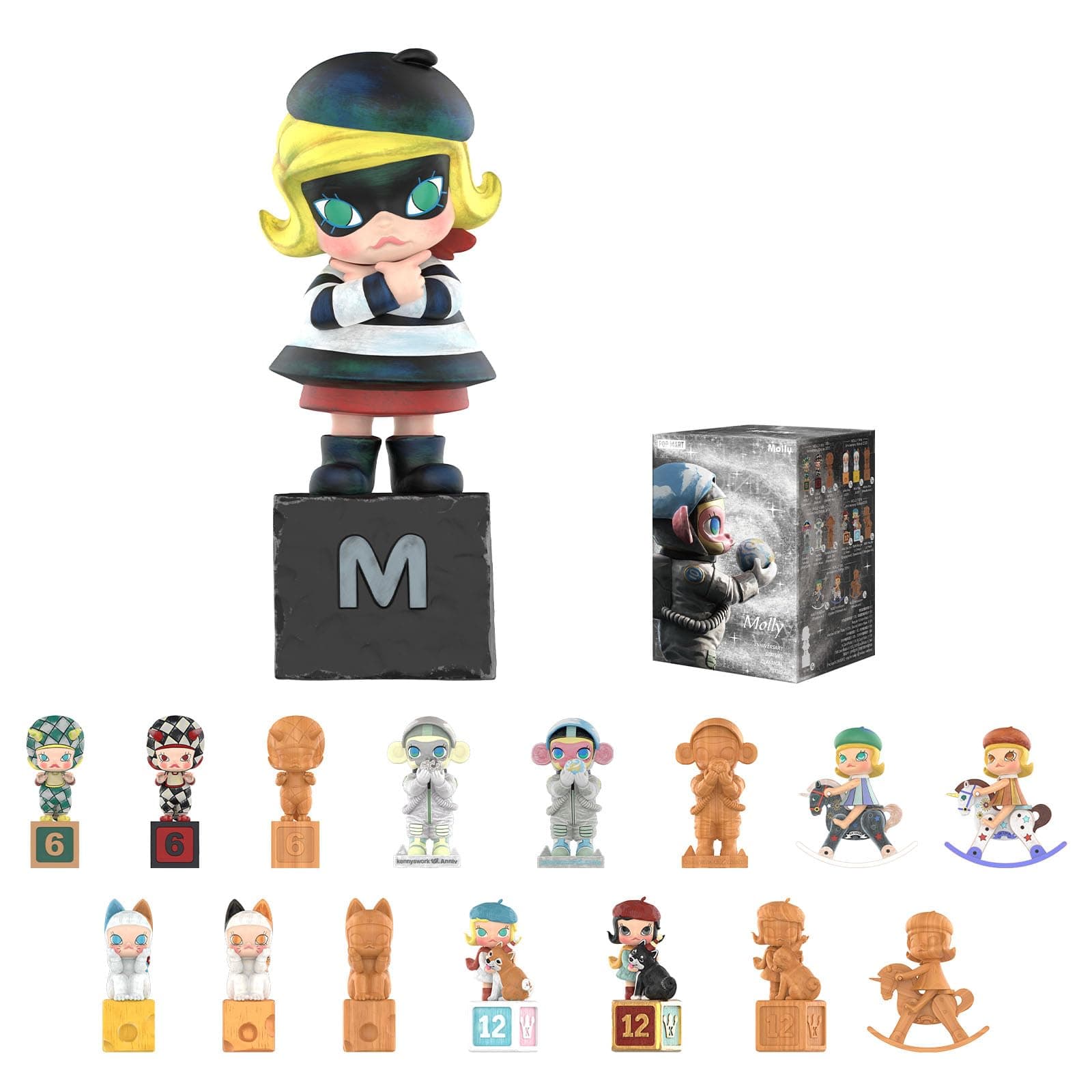 POP MART Molly Anniversary Statues Classical Retro Blind Box Figures, Random Design Toys for Modern Home Decor, Collectible Toy Set for Desk Accessories, 1PC