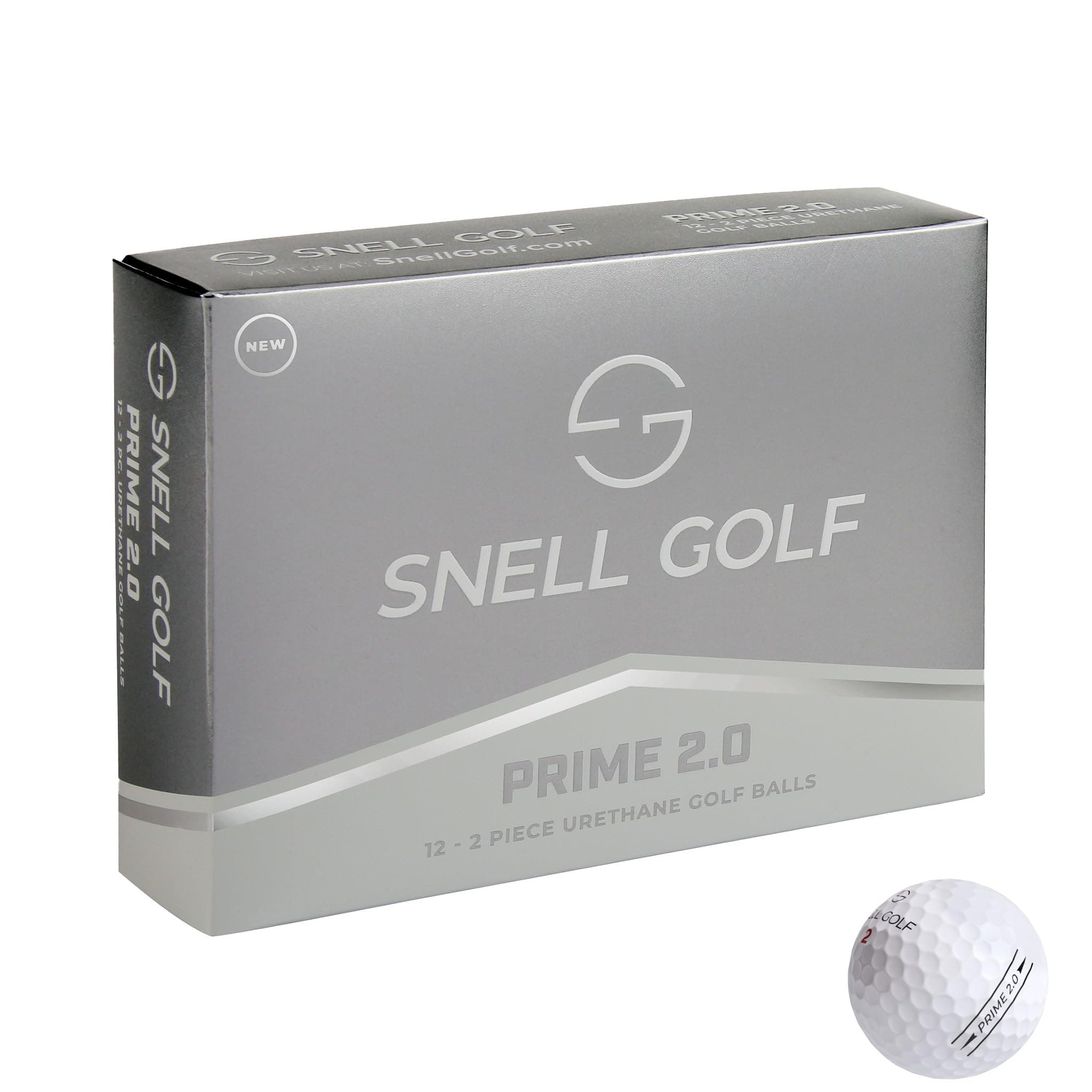 Snell Golf Prime 2.0 Golf Ball 2-Piece Construction - New XV3 Urethane Cover - 80-85 Compression Range