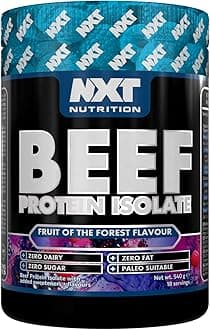 NXT Beef Protein Isolate 540g - High Protein Powder in Natural Amino Acids - Paleo, Keto Friendly - Dairy and Gluten Free | 540g (Fruits of the Forest)