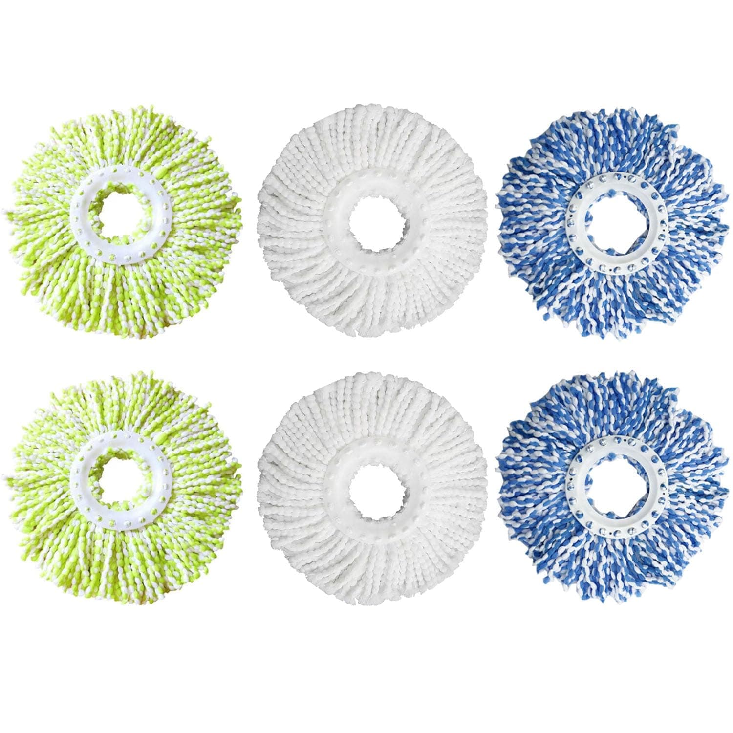 Rinakou6 Pack Spin Mop Refill Pads Compatible with SIMPLI-Magic 79349 79117 979193 79229 Spin Mop Cleaning System, Part No.79161
