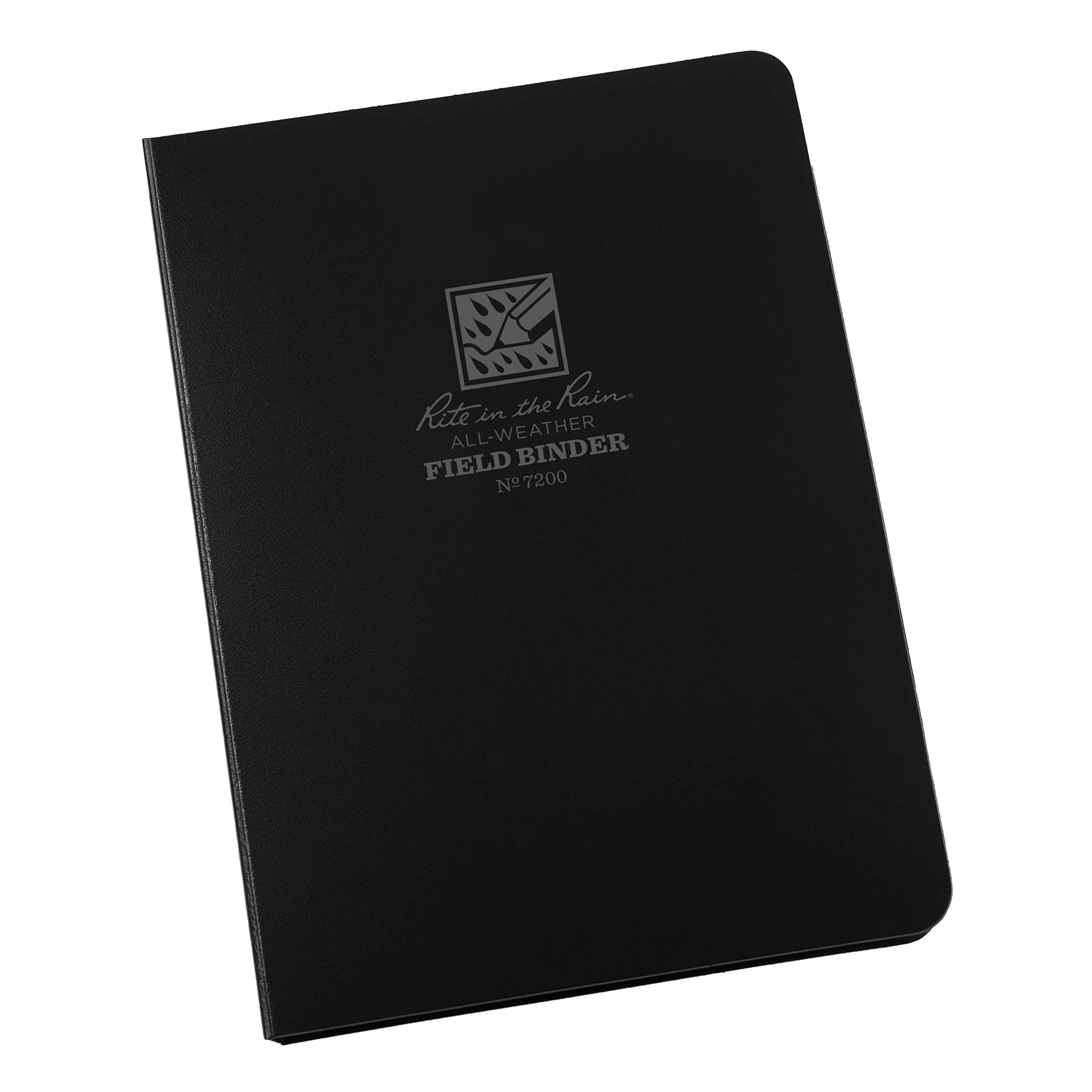 Weatherproof 1/2" Ring Binder, 5.625" x 7.875", Black Binder (No. 7200)